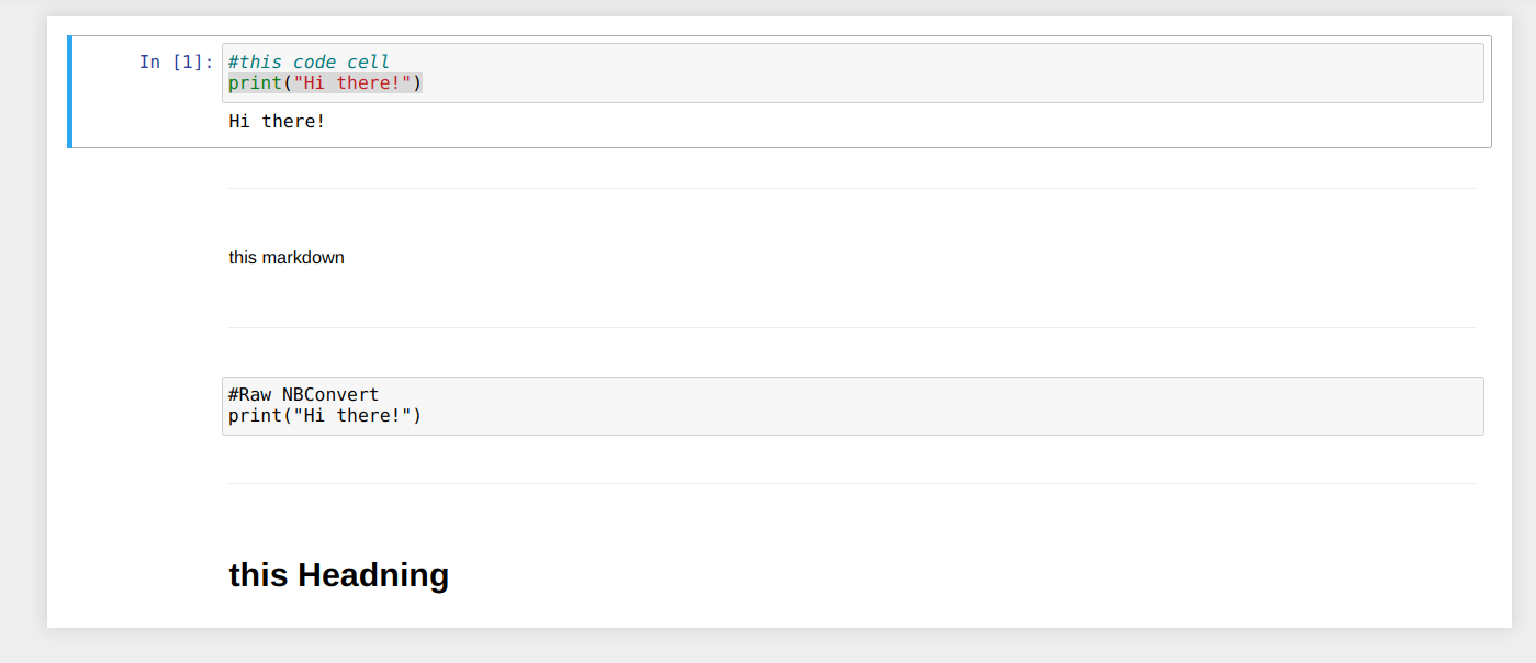 انواع سلول ها در ژوپیتر نوت بوک