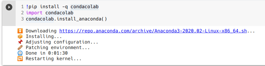 نتیجه نصب anaconda