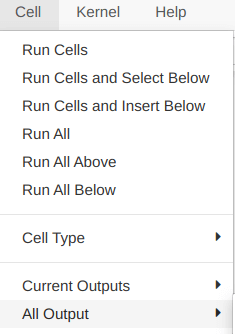 Cell Munu in jupyter notebbook